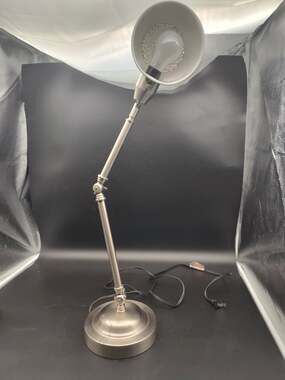 Brushed Nickel Adjustable Task Desk Lamp Industrial Style Articulating Arm